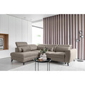 Coltar extensibil stanga 4 locuri ELTAP, LT-07SAV, Noble, 255x201x100 cm, lemn/poliester, bej inchis