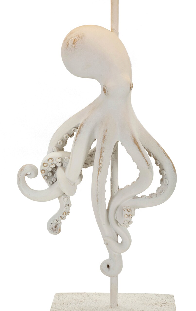Lampa de masa Octopus, Mauro Ferretti, 1x E27, 40W, 30.5x64.5 cm, polirasina/fier/textil, alb