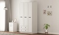 Dulap pentru haine, Rabi, Rb-168-01-002, 105x184x52 cm, Alb mat