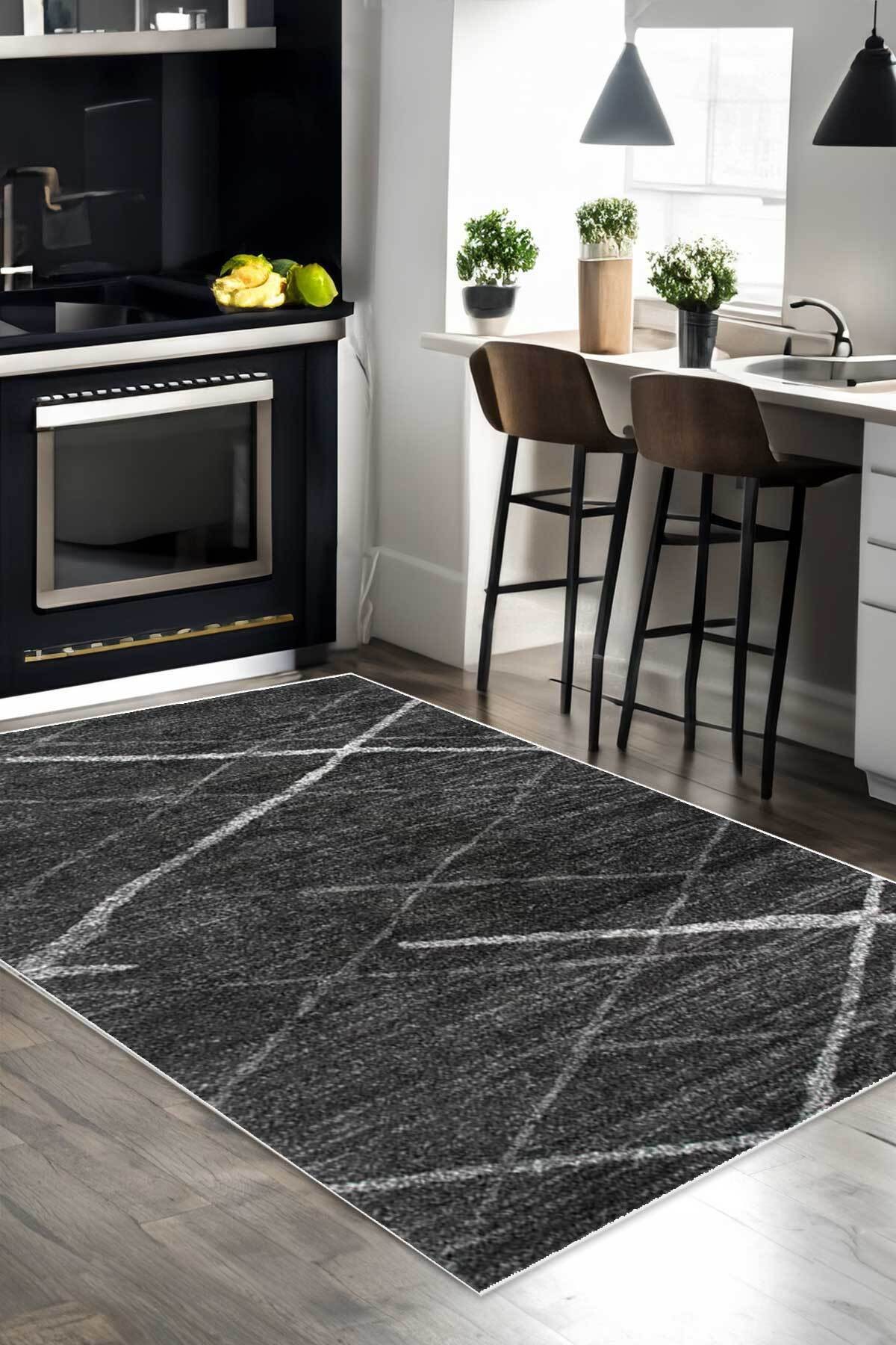 Covor, CLR-5080-57, 80x300 cm, Poliester, Antracit