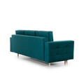 Canapea extensibila 3 locuri ELTAP, Ask21, Asgard, 233x92x93 cm, lemn/poliester, verde