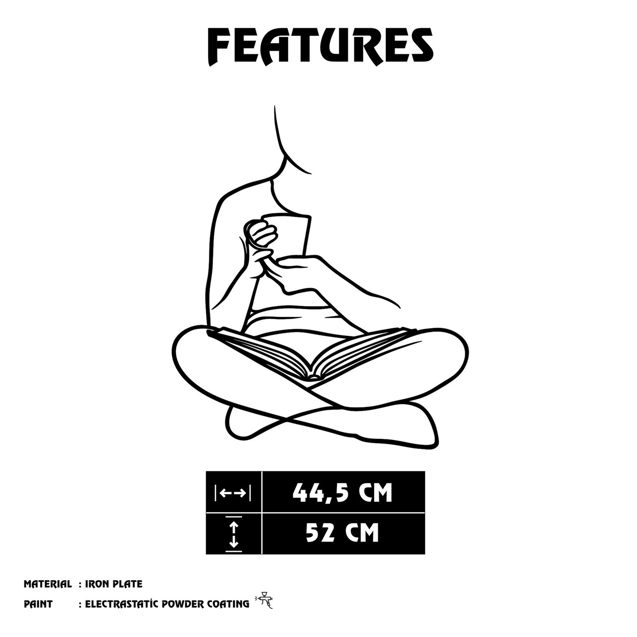 Decoratiune de perete, Alegria, Dimensiuni: 44,5 x 52 cm, Negru - view 6