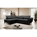 Coltar extensibil stanga 4 locuri ELTAP, LT-06NU, Noble, 255x201x100 cm, lemn/poliester, gri inchis