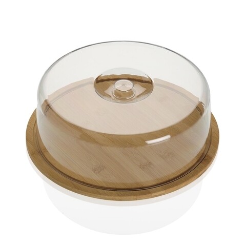Platou cu capac pentru branzaturi Versa, Ø26x8 cm, bambus/polistiren