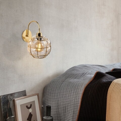 Lampa de perete, sheen, safderun - 402-a, e27, 100 w, metal/sticla