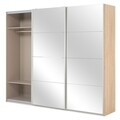 Dulap inalt cu 3 usi culisante, Mira, 271 x 62 x 229 cm, pal/oglinda, sonoma