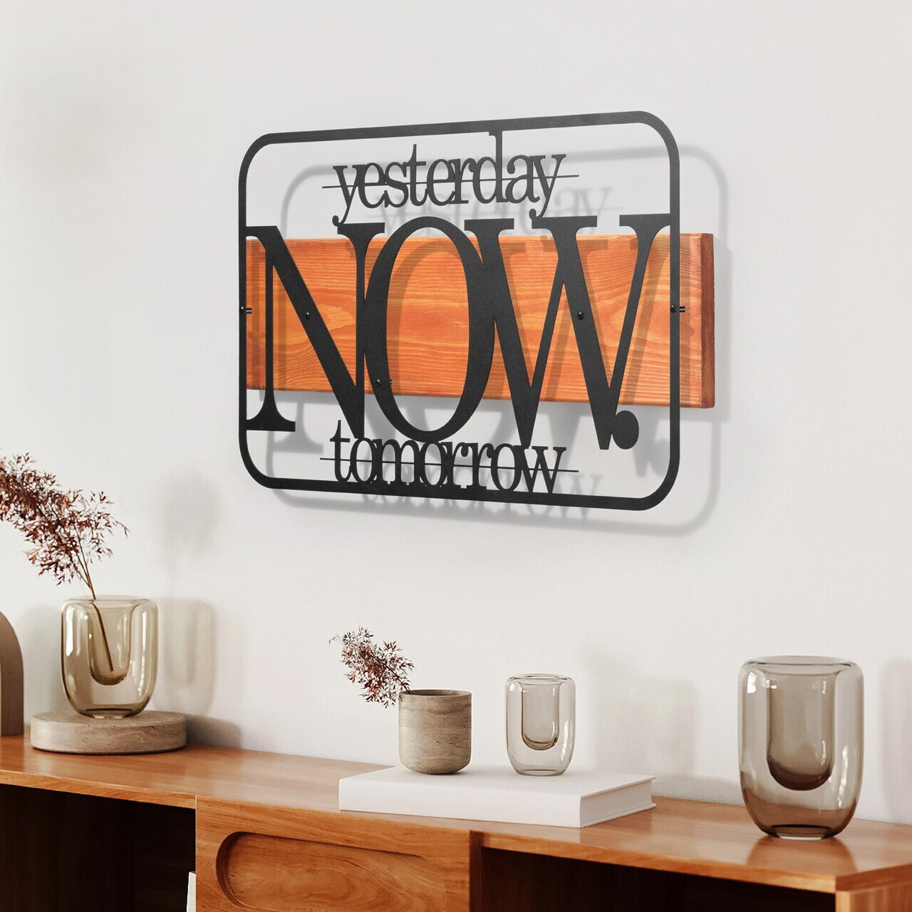 Decoratiune de perete, Adesso, Cadru: Lemn (Grosime: 2 cm), Roșu/Negru — imaginea 5