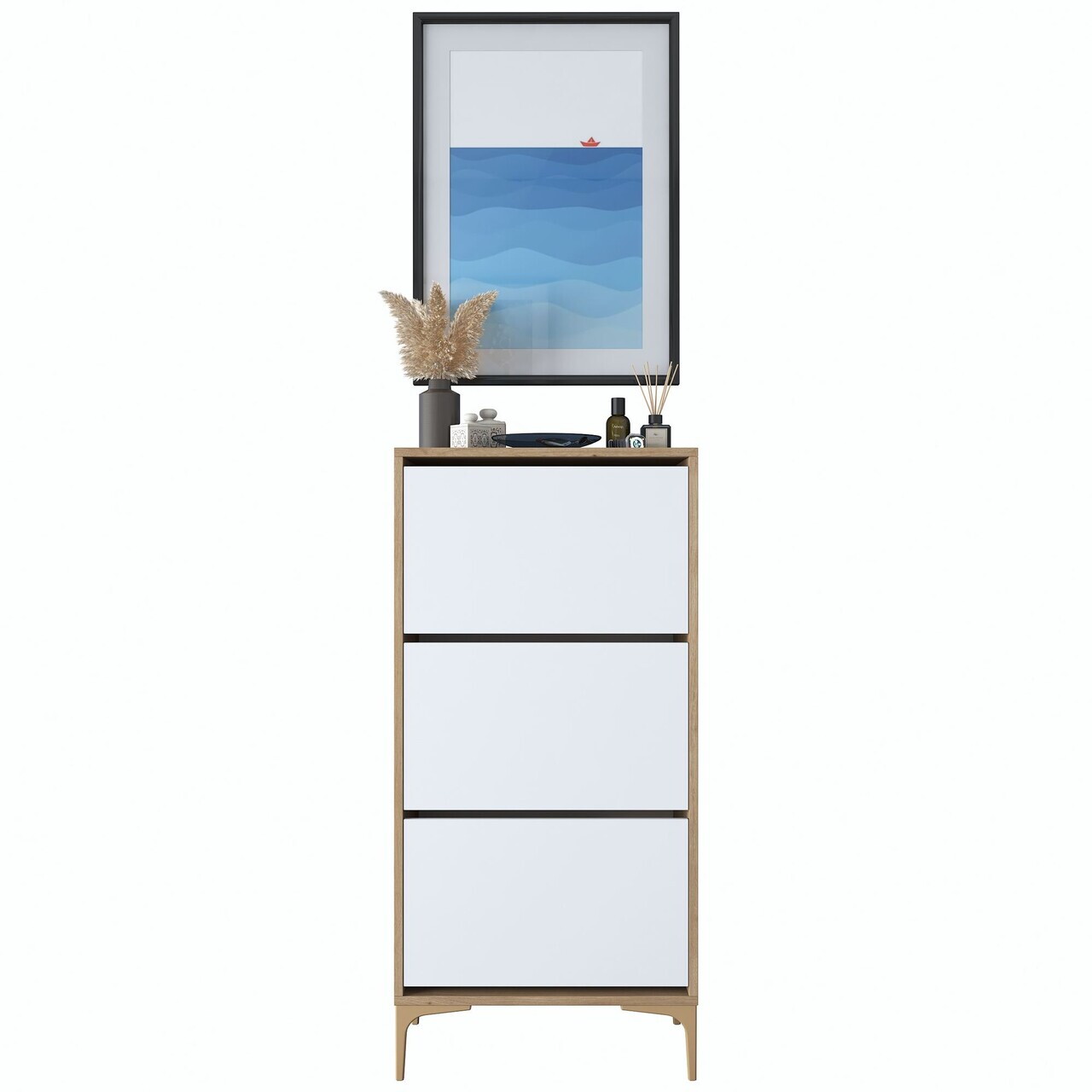 Pantofar, Hanah Home, EB116, 60x125x37.5 cm, PAL melaminat, Nuc/Alb - view 8