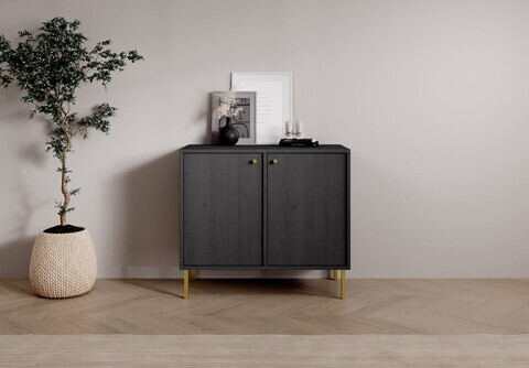 Comoda ADRK, Tili 2D, 83.6x40.8x73.9 cm, PAL laminat, negru