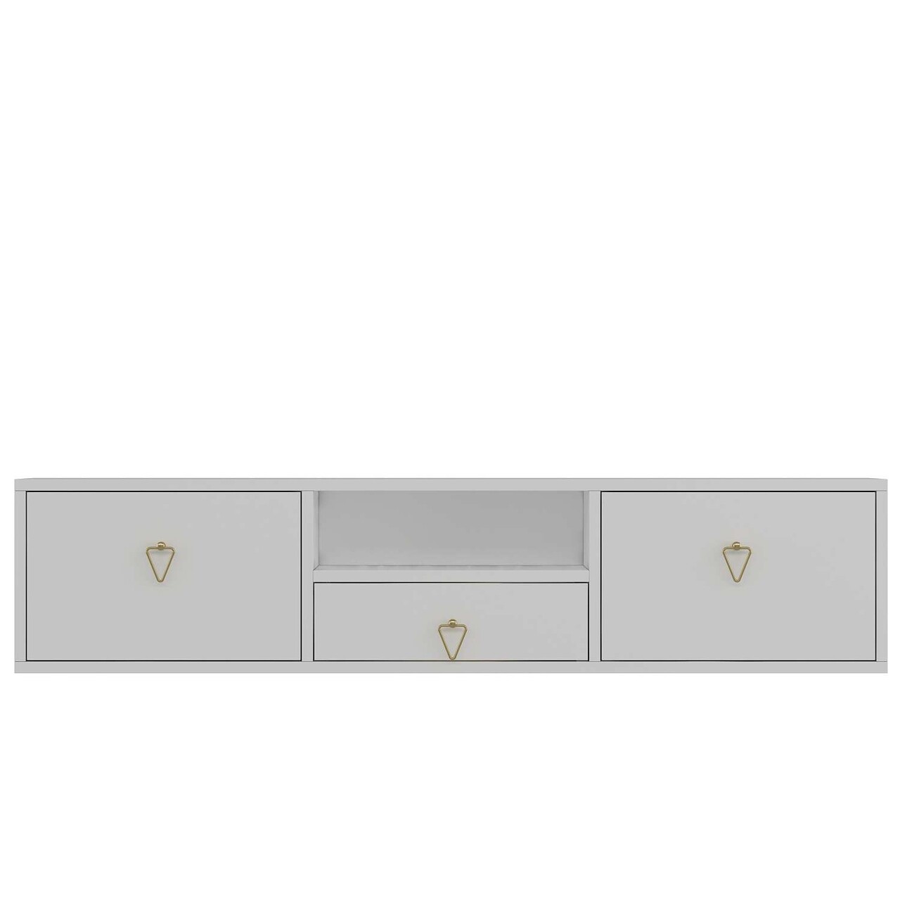 Comoda TV, Hanah Home, 1303-DROP-1, 140x30x30 cm, PAL , Alb/Auriu - view 3