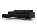 Coltar stanga 4 locuri, Eden, Micadoni, 286x150x90 cm, catifea, negru