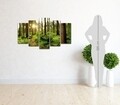 Set 5 tablouri decorative Forest 2, Homemania, lemn de pin/poliester