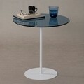 Masa de colt, Neostill, Chill-Out, 50 x 50 x 50 cm, sticla temperata/metal, alb/albastru