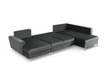 Coltar panoramic extensibil dreapta 7 locuri, Moghan, Micadoni Home, GL, 313x194x88 cm, catifea, gri inchis