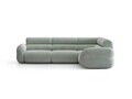Coltar dreapta 5 locuri, Neo, Micadoni Home, 295x210x83 cm, tesatura Chenille Silencio, albastru muted