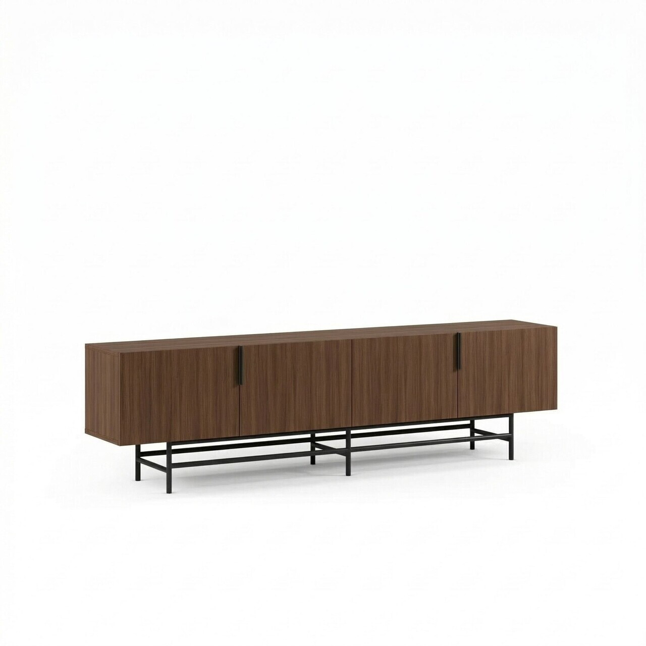Comoda TV, Hanah Home, Eldia, 200x55x35 cm, PAL, Nuc Milano / Negru — imaginea 3