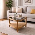 Masuta de cafea, Hanah Home, Nesta 95, 95x48x95 cm, LEMN MASIV DE STEJAR, Stejar