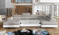 Coltar extensibil dreapta 6 locuri ELTAP, Rod-01, Rodrigo, 345x202x90 cm, lemn/poliester, gri deschis/alb