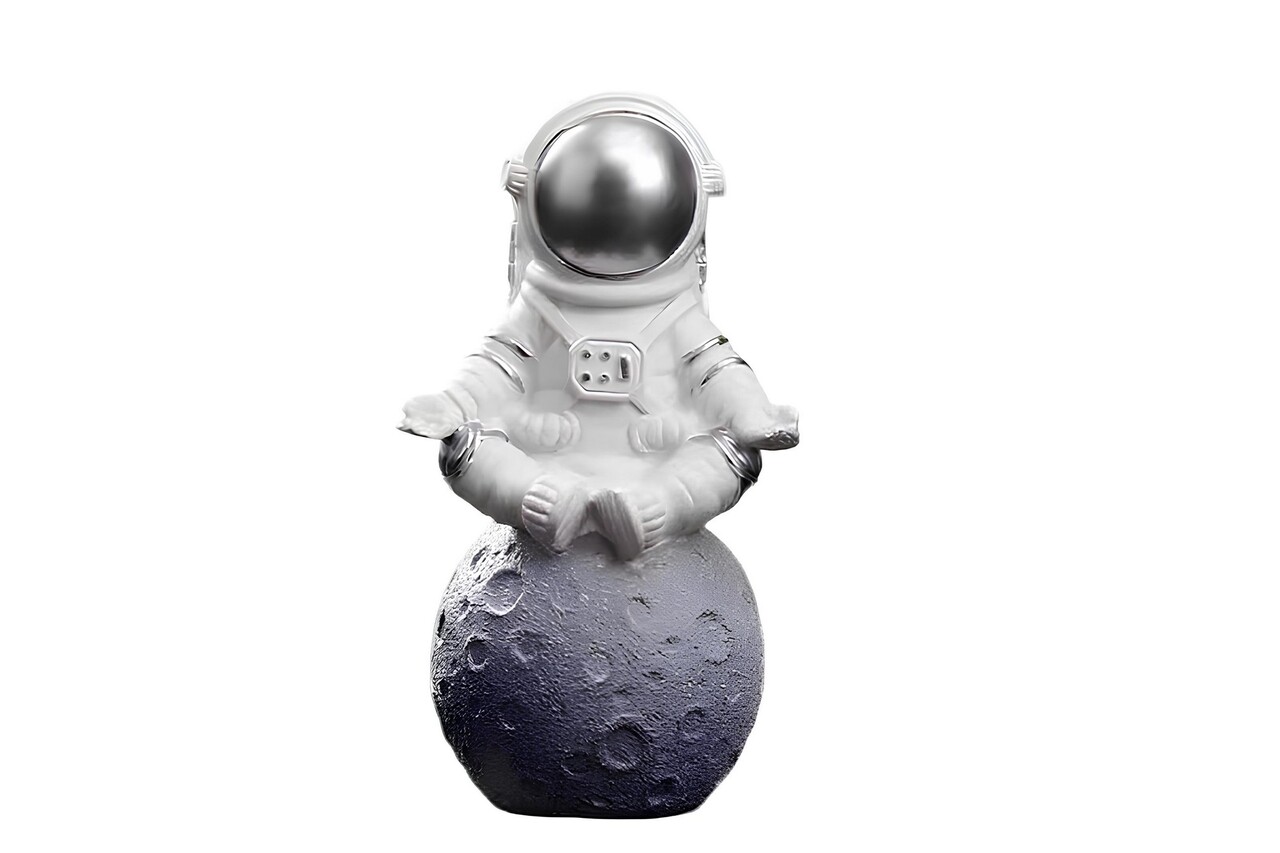 Decoratiune, CY0377, 16x7x9 cm, Poliester, Alb / Argintiu