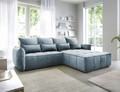 Coltar extensibil dreapta 4 locuri ELTAP, RT-40TOS, Campo, 265x196x88 cm, lemn/poliester, albastru