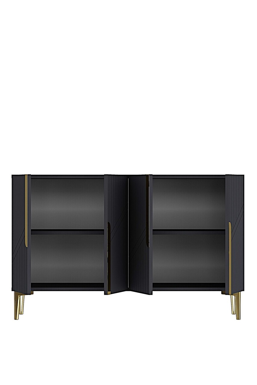 Consola, Hanah Home, Evva 120, 120x75x32 cm, Antracit / Aur — imaginea 4
