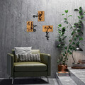 Decoratiune de perete, Naughty Monkeys, 50% lemn/50% metal, No 1: 24 x 3 x 25 cm, Nuc negru