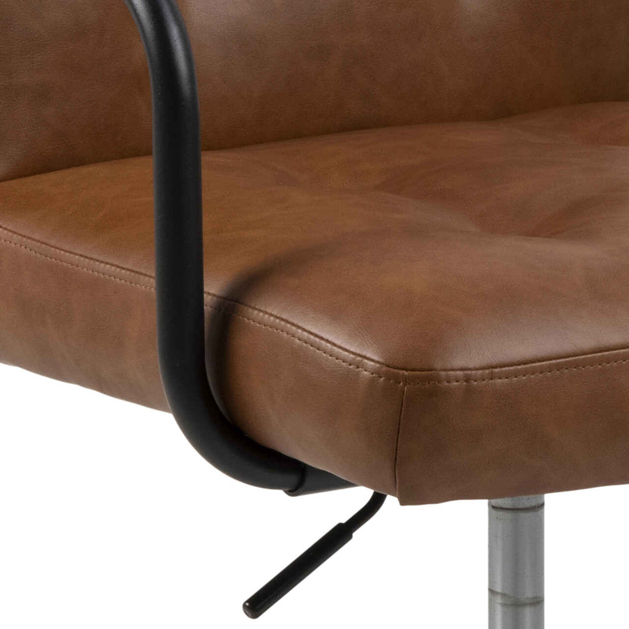 Scaun de birou Cosmo, Actona, 56x59x88.5 cm, rotativ, piele ecologica/otel, brandy - view 2