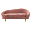 Canapea 3 locuri Amora, Pakoworld, 180x81x77 cm, catifea, roz vintage/auriu