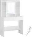 Masa de toaleta cu  oglinda cu LED-uri ajustabile / masuta dressing, Vasagle, 90x40x144.7 cm, PAL, alb