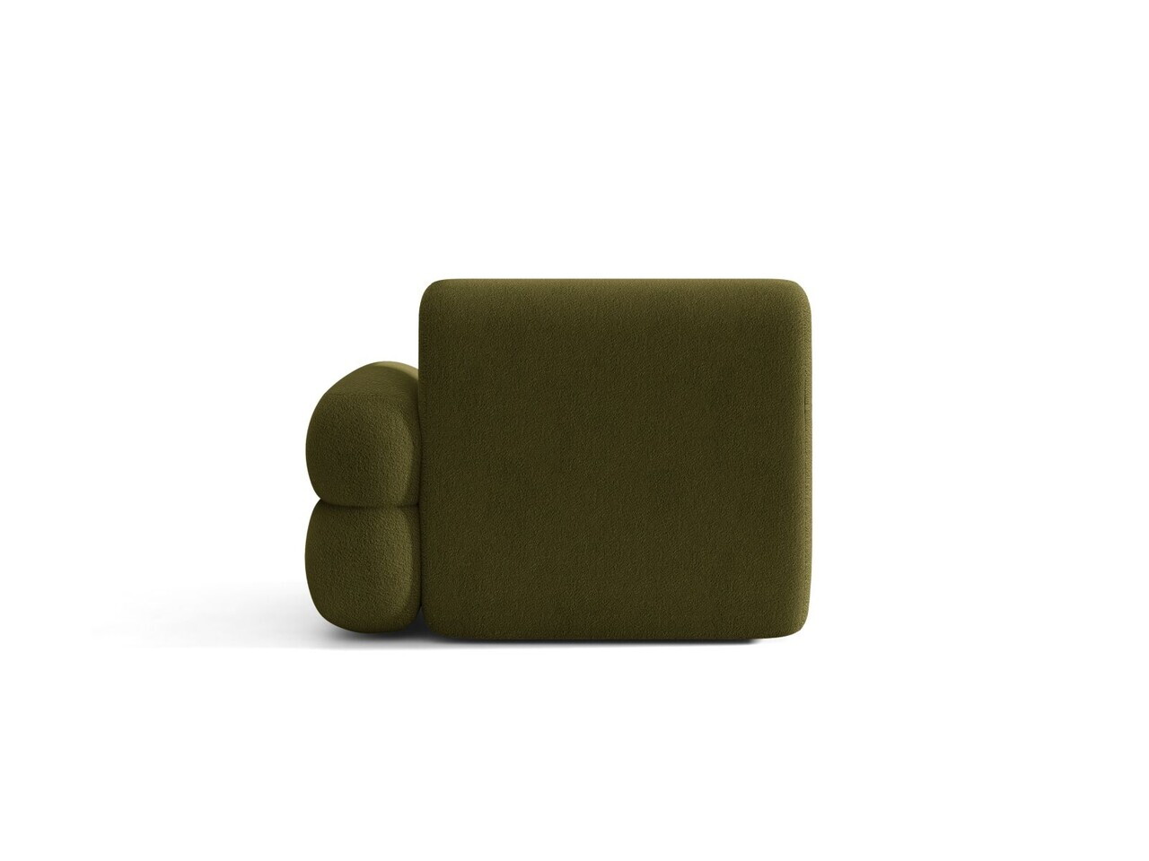 Modul canapea dreapta 1 loc, Neo, Micadoni Home, 110x100x83 cm, tesatura Boucle, verde oliv inchis — imaginea 4