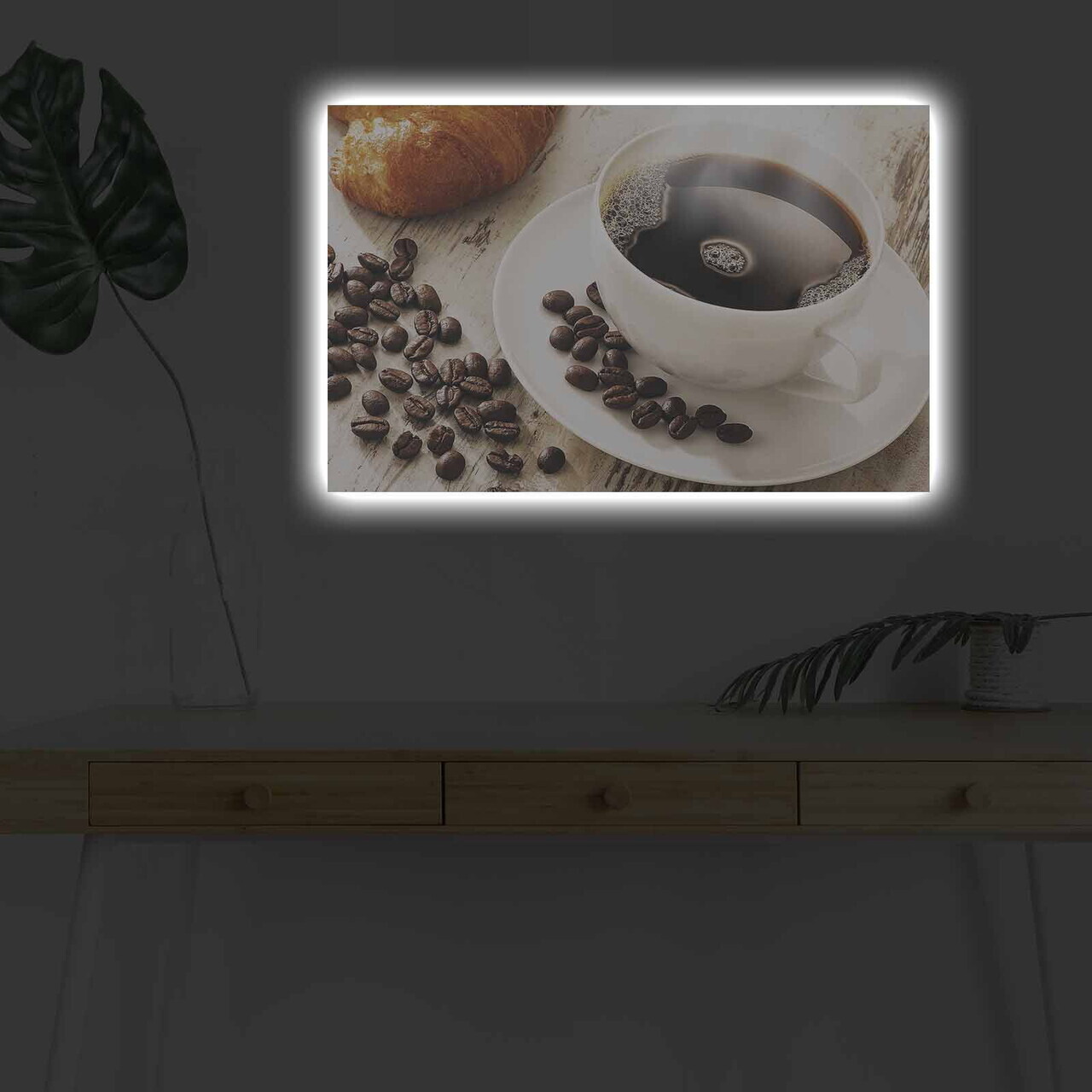 Tablou decorativ cu lumina LED 4570KDACT-001 PÂNZĂ DIN PIELE ÎNTOARSĂ Dimensiune: 45 x 70 cm Multicolor