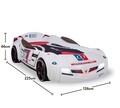 Pat pentru copii Car, Çilek, Biturbo Carbed (White) (90X195), 126x66x225 cm, Multicolor