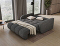 Canapea extensibila 3 locuri ELTAP, Deverio, 154x103x83 cm, lemn/poliester, gri inchis