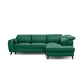 Coltar extensibil dreapta 4 locuri ELTAP, RT-35LU, Noble, 255x201x100 cm, lemn/poliester, verde inchis