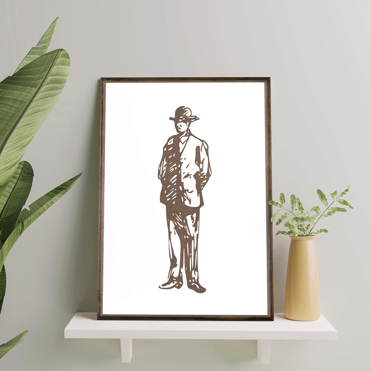 Tablou decorativ TD013 Lemn Desenat manual Natural