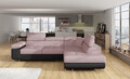 Coltar extensibil dreapta 4 locuri, ELTAP, Anton, 272x203x85 cm, lemn/poliester, roz/negru
