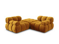 Canapea modulara 3 locuri, Bellis-51, Micadoni Home, 188x188x70 cm, catifea, galben