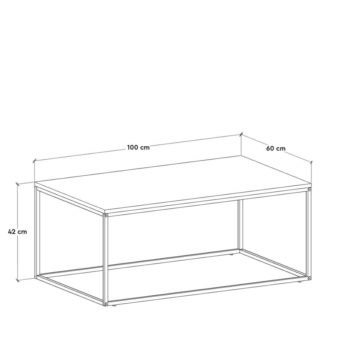 Masuta de cafea, Adore, SHP-985-QQ-1, 100x42x60 cm, PAL, Negru / Marmură