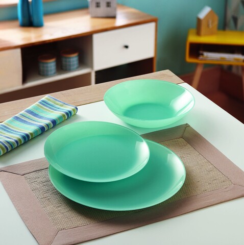 Serviciu de masa 18 piese Arty Soft Blue, Luminarc, opal, bleu