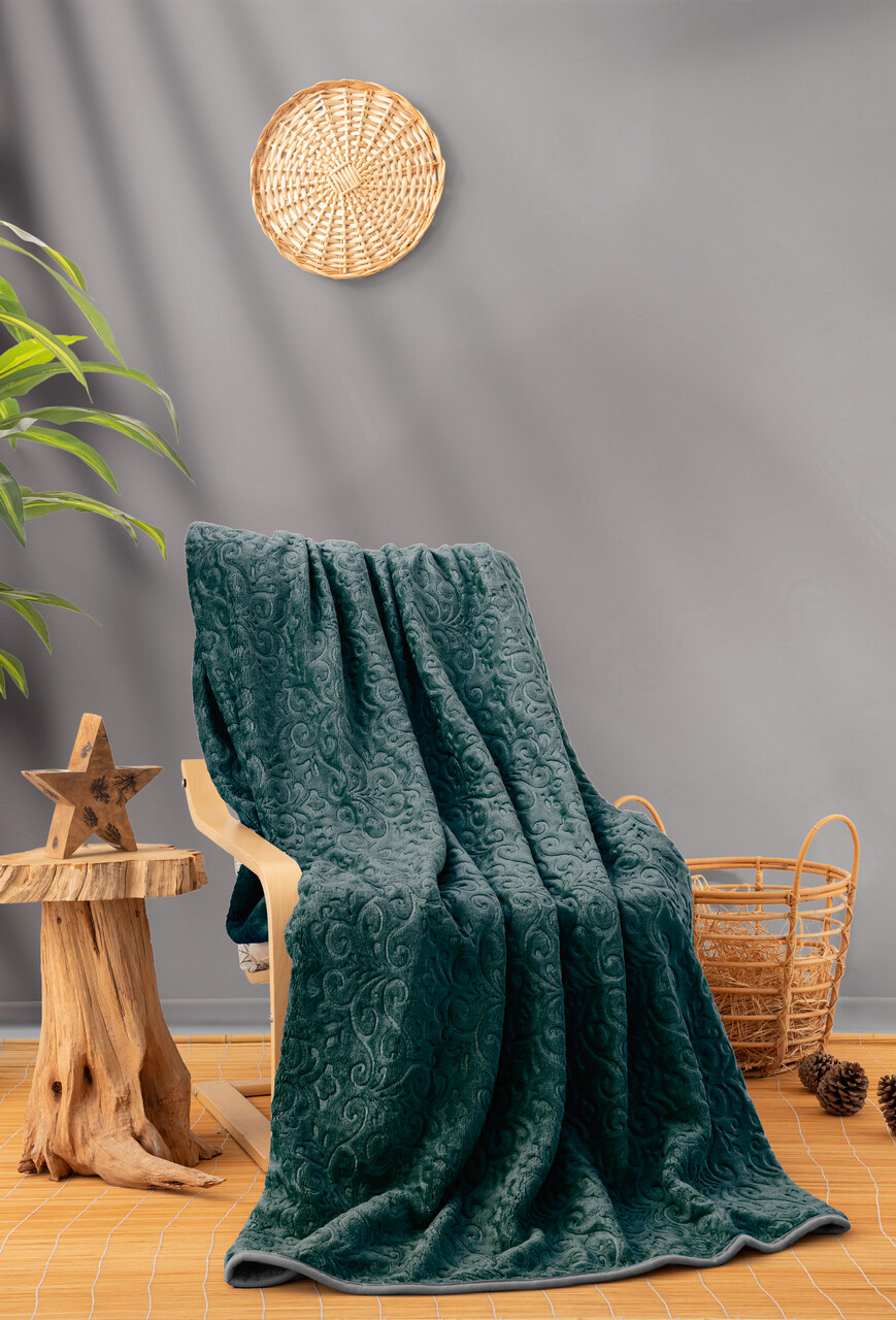 Patura Double, Emboss - Petrol Green, Cotton Box, Poliester