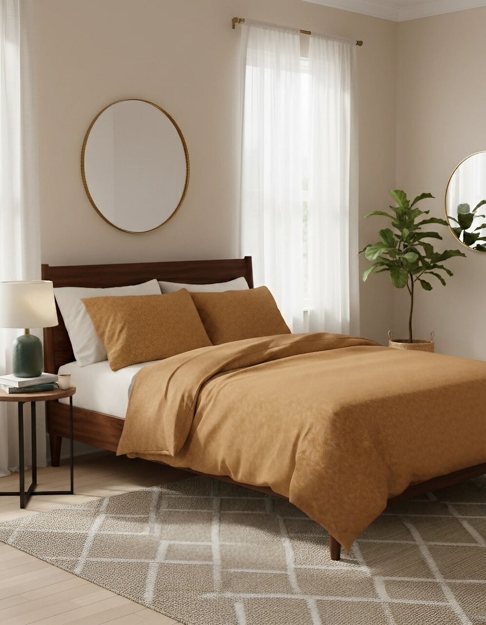 Lenjerie de pat pentru o persoana (FR) L'essentiel Maison Alekra Kombin Galben mustar