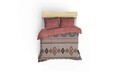 Lenjerie de pat dubla King (FR), Felix - Tile Red, Cotton Box, Bumbac Ranforce