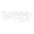 Set 8 scaune + masa, Belluno/Golf, L.240 l.100 H.75 cm, alb