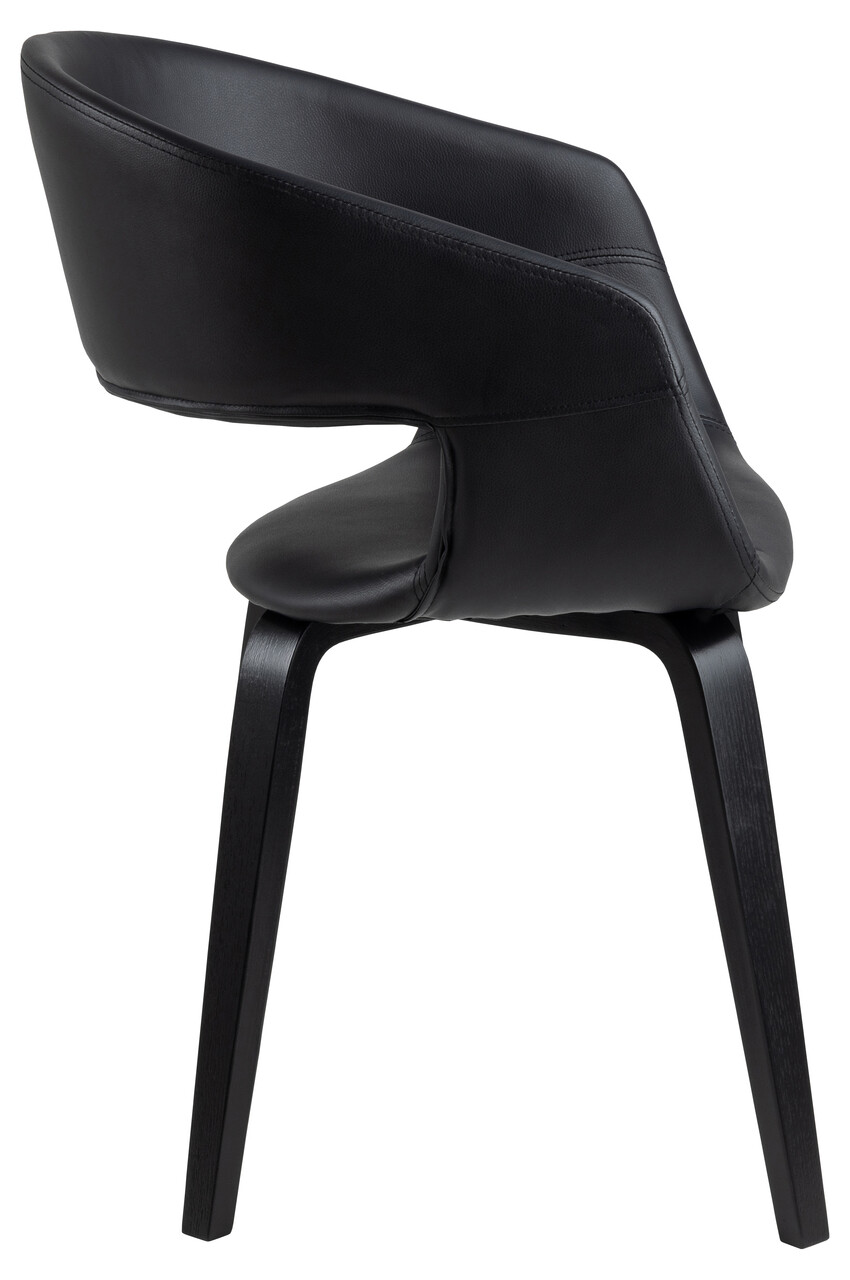 Scaun Nova, Actona, 49.5x52.5x77 cm, piele ecologica/placaj, negru - view 6