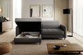 Coltar extensibil stanga 3 locuri ELTAP, LT-06MAN, Gomsi, 228x165x100 cm, lemn/poliester, gri inchis