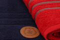 Set prosoape de baie 2 piese, Beverly Hills Polo Club, 411, Bumbac, Roșu / Albastru închis