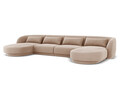Coltar panoramic 5 locuri, Tulum, Cosmopolitan Design, 330x156x70 cm, catifea, bej
