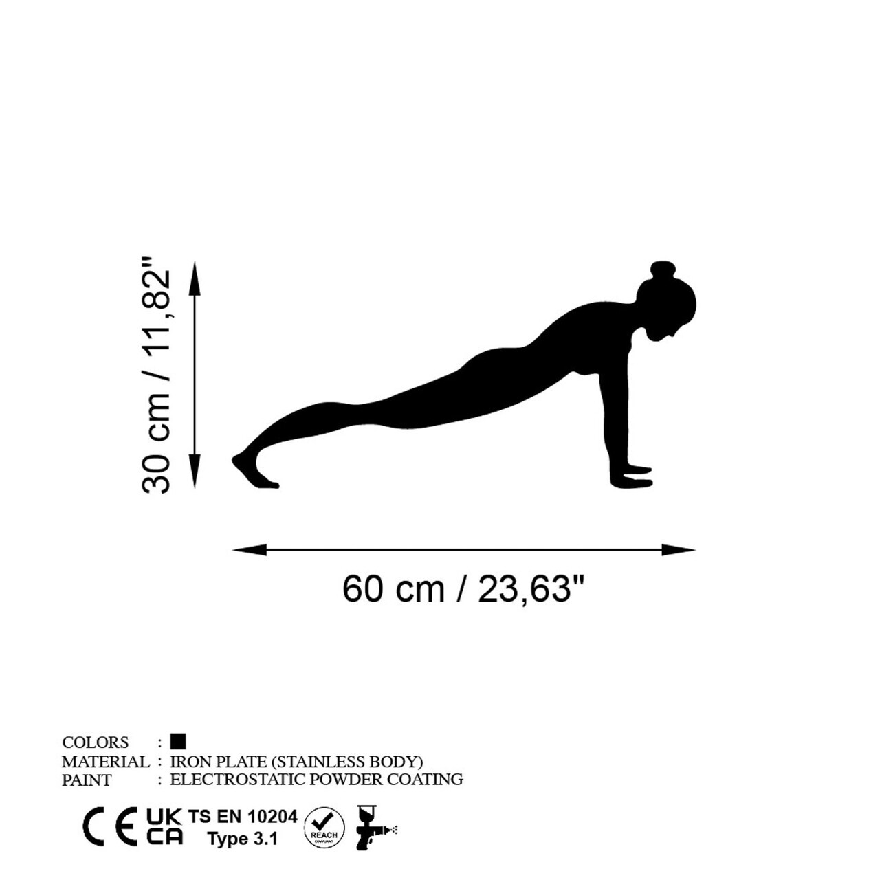 Decoratiune de perete, Yoga 7, Dimensiune: 60 x 30 cm, Negru — imaginea 6