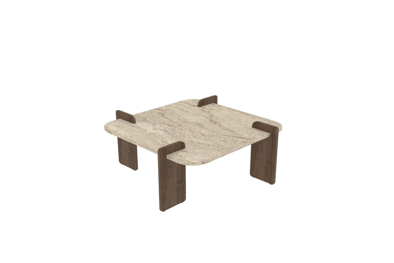 Masuta de cafea, Hanah Home, Afrolli, 90x35x90 cm, PAL, Travertin / Nuc - view 5