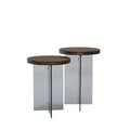 Set masute de cafea, Neostill, Serenity 2, Sticla temperata, Nuc / Gri închis